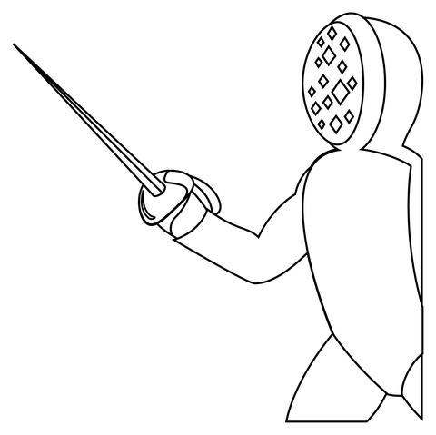 Person Fencing Coloring Page